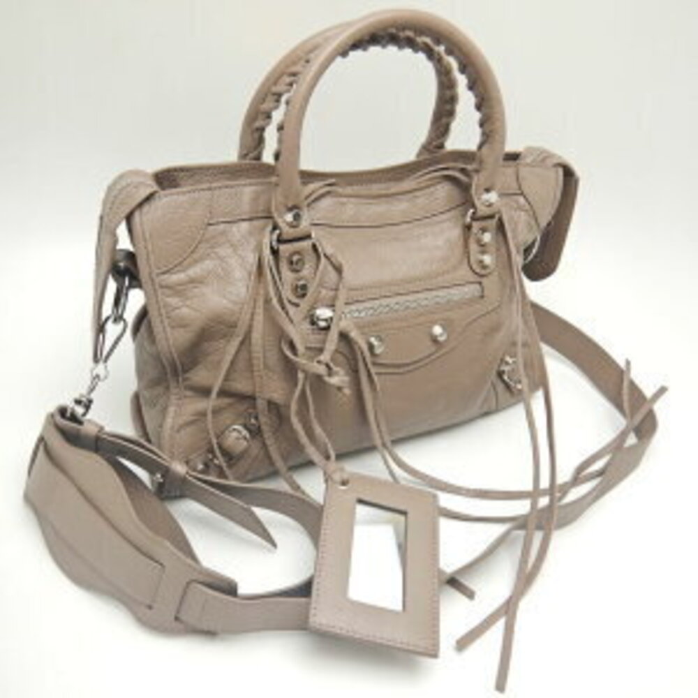 Balenciaga City Handbag Leather Greige Gray - Picture 2 of 9